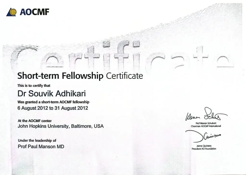 AOCMF Fellowship, Johns Hopkins University